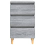 Vidaxl Bed Cabinets With Solid Wood Legs 2 Pcs Grey Sonoma 40x35x69 Cm