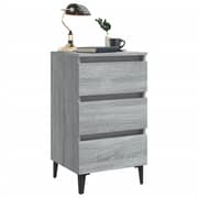 Vidaxl Bed Cabinet With Metal Legs Grey Sonoma 40x35x69 Cm