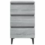 Vidaxl Bed Cabinet With Metal Legs Grey Sonoma 40x35x69 Cm