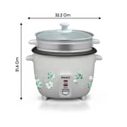 Impex Rc 2804 2.8 Liter 1000w Drum Rice Cooker With Steamer Featuring Safety Protection