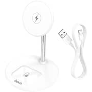Hoco 2 in 1 Wireless Magnetic Charger White