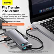 باسيوس 8 في 1 متعدد الوظائف من النوع C منفذ محول قاعدة شحن مع 4K HDMI CAHUB-CV0G رمادي / أسود