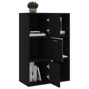 Vidaxl Storage Cabinet Black 60x29.5x90 Cm Engineered Wood