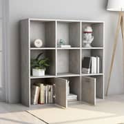 Vidaxl Book Cabinet Concrete Grey 98x30x98 Cm Engineered Wood