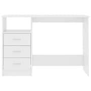 Vidaxl Desk With Drawers White 110x50x76 Cm Engineered Wood