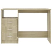 Vidaxl Desk With Drawers Sonoma Oak 110x50x76 Cm Engineered Wood