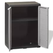 Vidaxl Garden Storage Cabinet With 1 Shelf Black And Grey