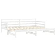 Vidaxl Pull-out Day Bed White Solid Pinewood 2x