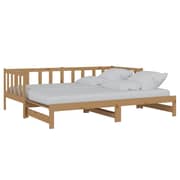 Vidaxl Pull-out Day Bed Honey Brown Solid Pinewood 2x