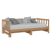 Vidaxl Pull-out Day Bed Honey Brown Solid Pinewood 2x