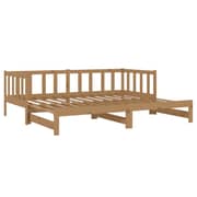 Vidaxl Pull-out Day Bed Honey Brown Solid Pinewood 2x