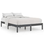 Vidaxl Bed Frame Grey Solid Wood Pine 160x200 Cm