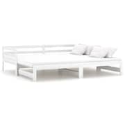 Vidaxl Pull-out Day Bed White Solid Pinewood 2x