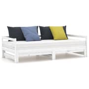 Vidaxl Pull-out Day Bed White Solid Pinewood 2x