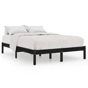 Vidaxl Bed Frame Black Solid Wood Pine 160x200 Cm