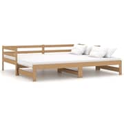 Vidaxl Pull-out Day Bed Honey Brown Solid Pinewood 2x