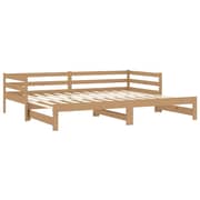Vidaxl Pull-out Day Bed Honey Brown Solid Pinewood 2x