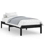 Vidaxl Bed Frame Black Solid Wood Pine 90x200 Cm