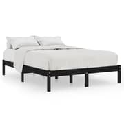 Vidaxl Bed Frame Black Solid Pinewood 180x200 Cm 6ft Super King Uk