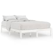 Vidaxl Bed Frame White Solid Wood Pine 120x200 Cm