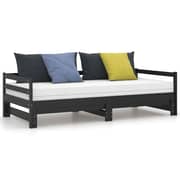 Vidaxl Pull-out Day Bed Black Solid Pinewood 2x
