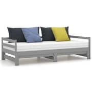 Vidaxl Pull-out Day Bed Grey Solid Pinewood 2x