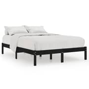 Vidaxl Bed Frame Black Solid Wood Pine 140x200 Cm