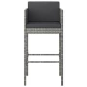 Vidaxl Bar Stools 4 Pcs With Cushions Grey Poly Rattan