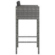 Vidaxl Bar Stools 4 Pcs With Cushions Grey Poly Rattan