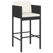 Vidaxl Bar Stools 4 Pcs With Cushions Black Poly Rattan