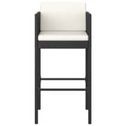 Vidaxl Bar Stools 4 Pcs With Cushions Black Poly Rattan