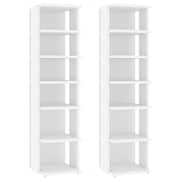 Vidaxl Shoe Cabinets 2 Pcs White 25x27x102 Cm Engineered Wood
