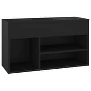 Vidaxl Shoe Bench Black 80x30x45 Cm Engineered Wood