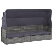 Vidaxl Garden Bed With Canopy Grey 205x62 Cm Poly Rattan