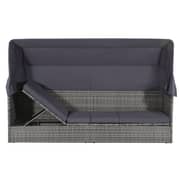 Vidaxl Garden Bed With Canopy Grey 205x62 Cm Poly Rattan