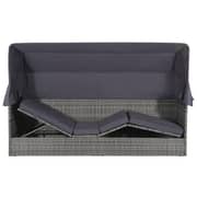 Vidaxl Garden Bed With Canopy Grey 205x62 Cm Poly Rattan