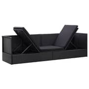 Vidaxl Garden Bed With Cushion And Pillow Poly Rattan Black