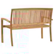 Vidaxl 2-seater Stacking Garden Bench 128.5 Cm Solid Teak Wood