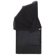 Vidaxl Outdoor Sofa Bed With Canopy Poly Rattan Black
