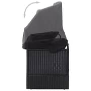 Vidaxl Outdoor Sofa Bed With Canopy Poly Rattan Black