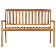 Vidaxl Stacking Garden Bench With Cushion 128.5 Cm Solid Teak Wood