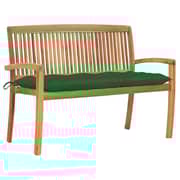 Vidaxl Stacking Garden Bench With Cushion 128.5 Cm Solid Teak Wood