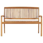 Vidaxl Stacking Garden Bench With Cushion 128.5 Cm Solid Teak Wood