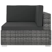 Vidaxl Sectional Corner Chair 1 Pc With Cushions Poly Rattan Grey