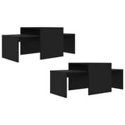 Vidaxl Coffee Table Set Black 100x48x40 Cm Engineered Wood