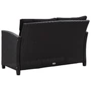 Vidaxl 2-seater Garden Sofa With Cushions Black 124 Cm Poly Rattan