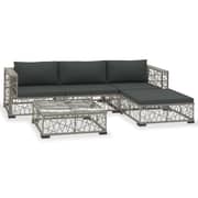 Vidaxl 5 Piece Garden Lounge Set With Cushions Poly Rattan Grey