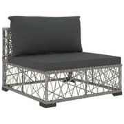 Vidaxl 5 Piece Garden Lounge Set With Cushions Poly Rattan Grey