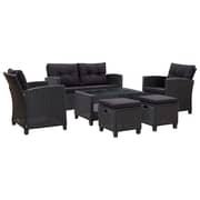 Vidaxl 6 Piece Garden Sofa Set With Cushions Poly Rattan Black