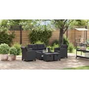 Vidaxl 6 Piece Garden Sofa Set With Cushions Poly Rattan Black